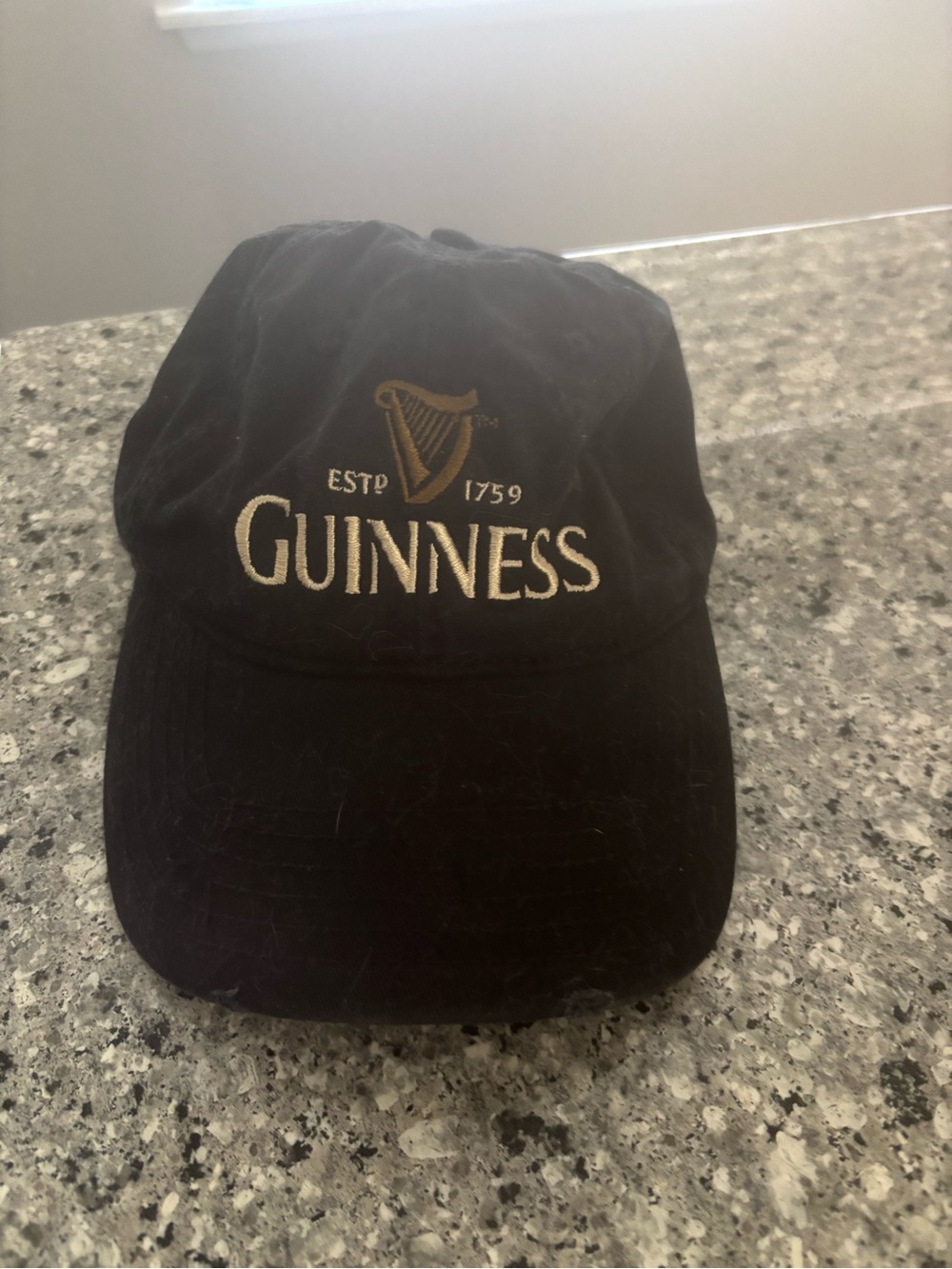 Guinness Black Hat with Gold Harp Logo